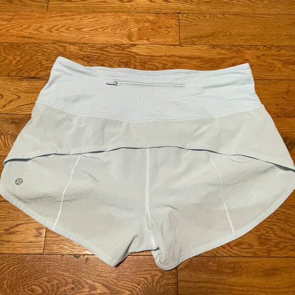 EUC Lululemon Speed Up High-Rise Lined Short 2.5" Size 8 Powder Blue - Picture 2 of 4